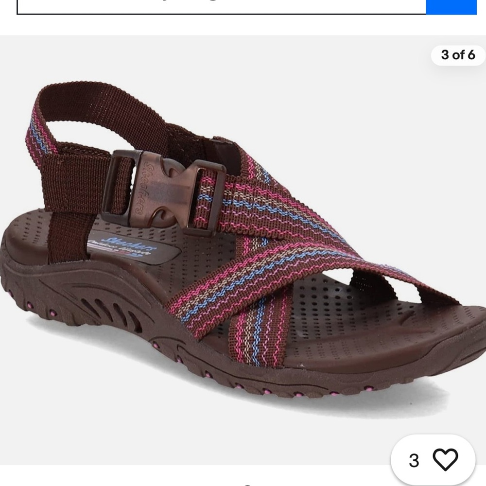 Sketchers reggae rise & shine women’s sandals sz 8 euc